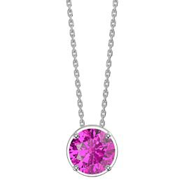 Infinity 1.0ct Pink Sapphire Solitaire Platinum plated Silver Pendant