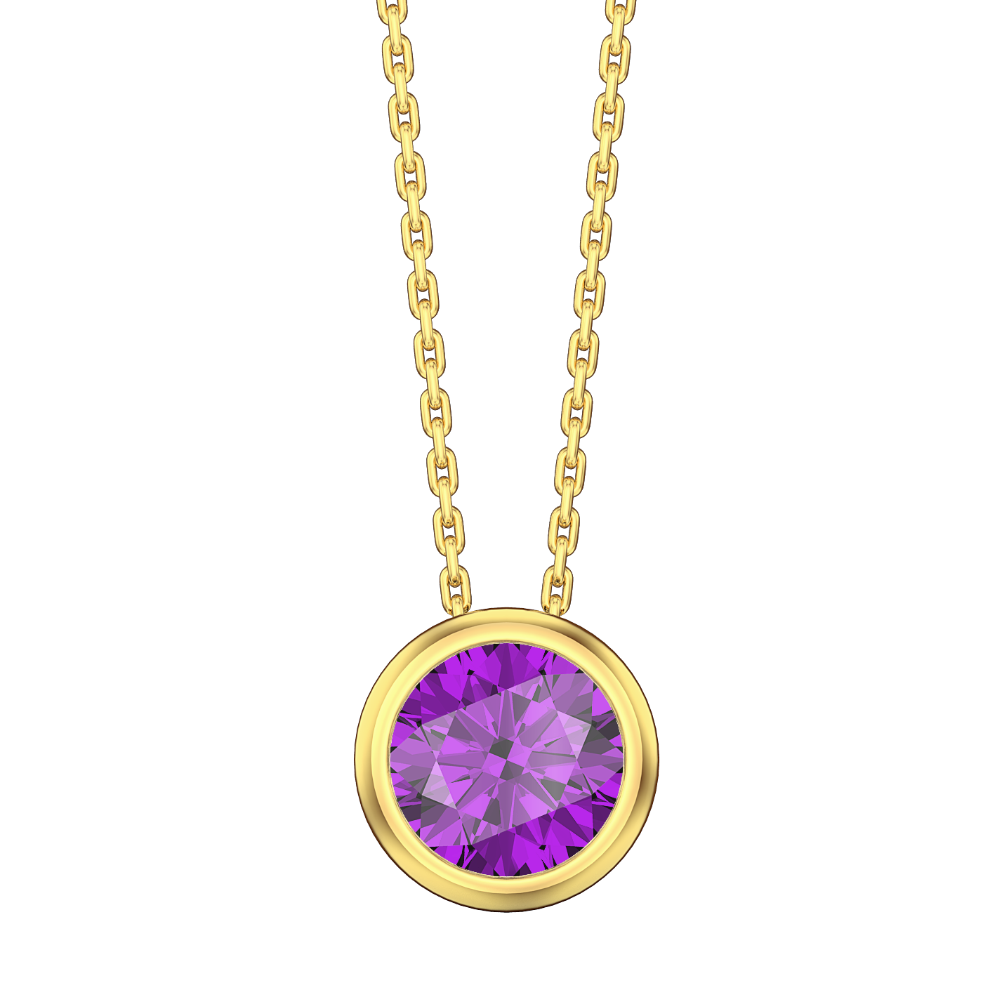 Infinity 1.0ct Amethyst Solitaire 18ct Gold Vermeil Bezel Pendant