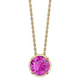 Infinity 1.0ct Pink Sapphire Solitaire 18ct Gold Vermeil Pendant