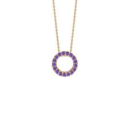 Infinity Circle Amethyst Halo 18ct Gold Vermeil Pendant