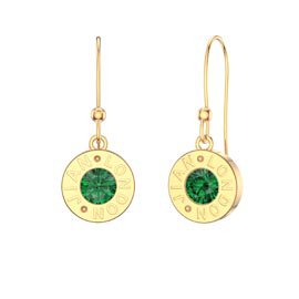 Charmisma Emerald 18ct Gold Vermeil Dainty Drop Earrings