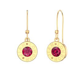 Charmisma Ruby 18ct Gold Vermeil Dainty Drop Earrings