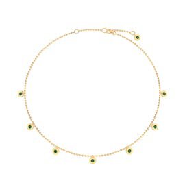 Charmisma Emerald 18ct Gold Vermeil Drop Choker Necklace