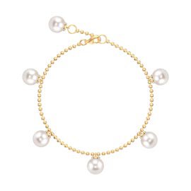Venus Round Pearl 18ct Gold Vermeil Drop Bracelet