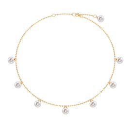 Venus Round Pearl 18ct Gold Vermeil Drop Choker Necklace