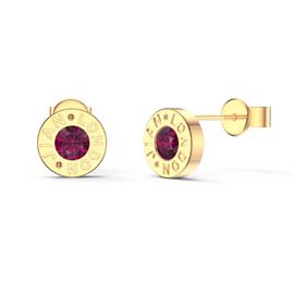 Charmisma Garnet 18ct Gold Vermeil Dainty Stud Earrings