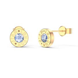 Charmisma Aquamarine 18ct Gold Vermeil Dainty Stud Earrings