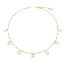 Venus Pearl 18ct Gold Vermeil Drop Choker Necklace