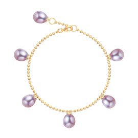 Venus Lilac Pearl 18ct Gold Vermeil Drop Bracelet