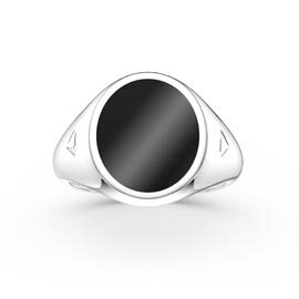thumbnail image 2 of Sterling Silver 925 Ladies Oval Signet Ring – Hallmarked, Heart Shape 2 of 4