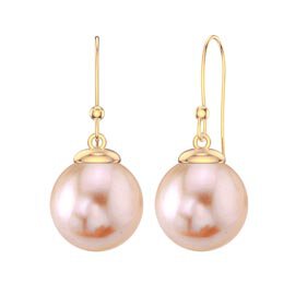 Venus Pink Pearl 18ct Gold Vermeil Drop Earrings 7.5 to 8.0mm