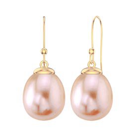 Venus Pink Pearl 18ct Gold Vermeil Drop Earrings