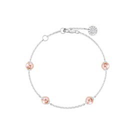 Pink Pearl and Diamond By the Yard 18ct White Gold Bracelet