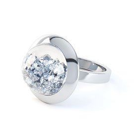 SnowDome 1.0ct Diamond Sapphire Dome 18ct Gold Ring