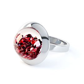SnowDome 1ct Ruby Sapphire Dome 18ct Gold Ring