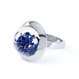 SnowDome 1ct. Blue Sapphire Dome 18ct Gold Ring