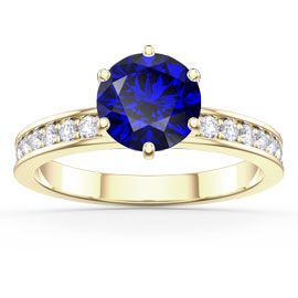 Unity 1ct Sapphire and Diamond 18ct Yellow Gold Channel Engagement Ring