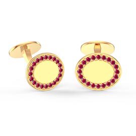 Signature Ruby 9ct Yellow Gold Oval Cufflinks