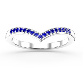 Unity Wishbone Sapphire Platinum Ring