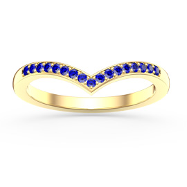 Unity Wishbone Sapphire 18ct Yellow Gold Wedding Ring