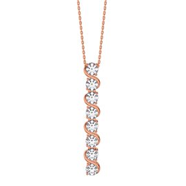 Infinity White Sapphire 18ct Rose Gold Vermeil S Bar Pendant Necklace