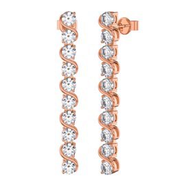 Infinity Moissanite 18ct Rose Gold Vermeil S Bar Earrings