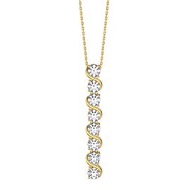Infinity White Sapphire 18ct Gold Vermeil S Bar Pendant Necklace