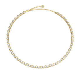 Infinity 20ct Moissanite 18ct Gold Vermeil S Bar Tennis Necklace