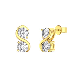 Infinity Moissanite 18ct Gold Vermeil S Bar Stud Earrings