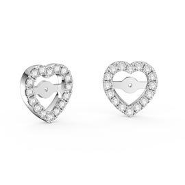 Charmisma Lab Diamond 18ct White Gold Heart Earring Halo Jackets