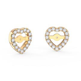Charmisma Lab Diamond 18ct Yellow Gold Heart Earring Halo Jackets