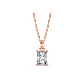 Princess 1ct White Sapphire 18ct Rose Gold Vermeil Pendant