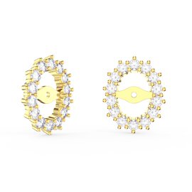 Eternity Oval White Sapphire 18ct Gold Vermeil Earring Halo Jackets