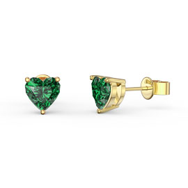 Old English Jewellers 9ct Gold Natural Sapphire Heart Stud Earrings – UK Made