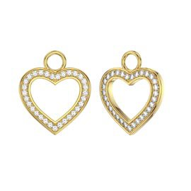 Moissanite Heart 18ct Gold Vermeil Interchangeable Earring Drops