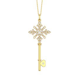 Moissanite Snowflake 18ct Gold Vermeil Key Pendant