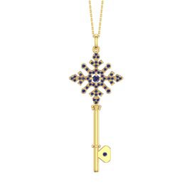 Sapphire Snowflake 18ct Gold Vermeil Key Pendant