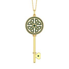 Emerald Celtic Knot 18ct Gold Vermeil Key Pendant