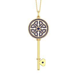 Sapphire Celtic Knot 18ct Gold Vermeil Key Pendant
