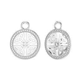 Moissanite Trinity Platinum plated Silver Interchangeable Earring Drops