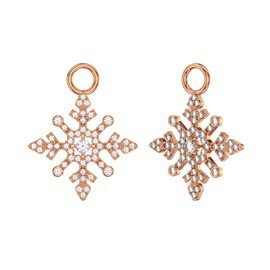 Moissanite Snowflake 18ct Rose Gold Vermeil Interchangeable Earring Drops