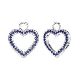 Sapphire Heart Platinum plated Silver Interchangeable Earring Drops