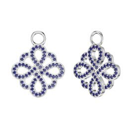 Sapphire Infinity Platinum plated Silver Interchangeable Earring Drops