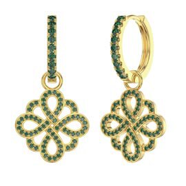 Emerald Infinity 18ct Gold Vermeil Interchangeable Emerald Hoop Drop Set