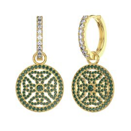 Emerald Celtic Knot 18ct Gold Vermeil Interchangeable Hoop Drop Set