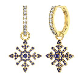 Sapphire Snowflake 18ct Gold Vermeil Interchangeable Hoop Drop Set