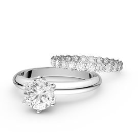 Unity 2.5ct Moisaanite 9ct White Gold Full Eternity Proposal Ring Set