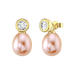 Venus White Sapphire Pink Pearl 18ct Gold Vermeil Drops