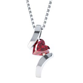 Combinations Ruby Heart Silver Pendant