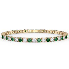 Eternity Emerald CZ 18ct Gold plated Silver Tennis Bracelet